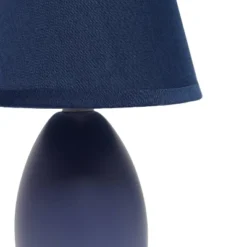 9.45" Petite Ceramic Oblong Bedside Table Desk Lamp With Matching Tapered Drum Shade Blue - Creekwood Home -Floor Lamps Store GUEST 972ea1c1 5821 4c72 9505 08cf94321427