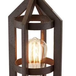 Franklin Iron Works Lucas Industrial Table Lamps 26" High Set Of 2 Bronze With USB Charging Port Nightlight LED Peanut Drum Shade For Bedroom Desk -Floor Lamps Store GUEST 97ab6298 52f2 435c bfbb e319303fcc9b