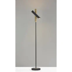 LED Vega Torchiere Black/Brass (Includes LED Light Bulb) - Adesso -Floor Lamps Store GUEST 9b0bba9e 87eb 4364 a2b8 2b44025d3a74