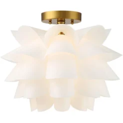Possini Euro Design Modern Ceiling Light Semi Flush Mount Fixture White Flower Gold Metal 15 3/4" Wide Living Room Bedroom Kitchen 9 Possini Euro Design Modern Ceiling Light Semi Flush Mount Fixture White Flower Gold Metal 15 3/4" Wide Living Room Bedroom Kitchen -Floor Lamps Store GUEST 9caa153e a2a6 4cbb b7c7 151d401311d5