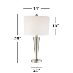 360 Lighting Geoff Modern Table Lamps 26" High Set Of 2 Brushed Nickel With USB Charging Port Table Top Dimmers White Drum Shade For Living Room Desk -Floor Lamps Store GUEST 9cb7cad8 dad5 4ba8 983f 17475b0cabb7