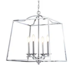 19" Metal Gloria Ceiling Light (Includes Energy Efficient Light Bulb) Chrome - JONATHAN Y
