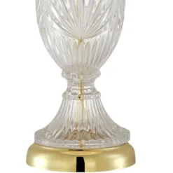 Regency Hill Traditional Table Lamp 26.5" High Cut Glass Urn Brass White Cream Bell Shade For Living Room Family Bedroom Bedside Nightstand -Floor Lamps Store GUEST a087e959 10ff 480d bd71 101a2d962201