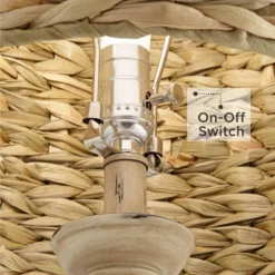 Regency Hill Carlisle Modern Coastal Table Lamps 26 1/2" High Set Of 2 Beige Sea Grass Tapered Drum Shade For Bedroom Living Room Bedside Nightstand -Floor Lamps Store GUEST a1859e11 0b26 456b 824b bf919d356390