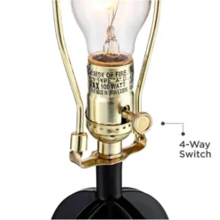 360 Lighting Marcel Industrial Table Lamps 24 1/4" High Set Of 2 Black With USB Charging Port And Nightlight LED Cream Shade For Bedroom Bedside Desk -Floor Lamps Store GUEST a2307e8f 3faf 448c a0fd 7ffba43a7510 2