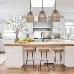 30" LED 3-Light Seagrass/Metal Ibiza Island Coastal Pendant Oil Rubbed Bronze/Natural - JONATHAN Y -Floor Lamps Store GUEST a318ba44 9170 4cb2 b9e8 032ee37924b9