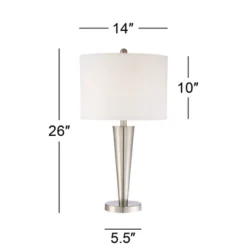 360 Lighting Geoff Modern Table Lamps 26" High Set Of 2 Brushed Nickel With USB Charging Port White Drum Shade For Bedroom Living Room Bedside Desk -Floor Lamps Store GUEST a4bf76ba f301 455b 9239 e43c0184b1bc