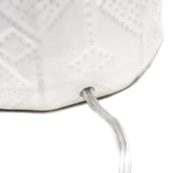 19" Contemporary Bohemian Ceramic Eyelet Pattern Floral Textured Bedside Table Lamp With Fabric Shade Off-White - Lalia Home -Floor Lamps Store GUEST a51c3c99 96e7 4892 a802 b834bba8eb6f