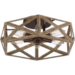 Possini Euro Design Moorcroft Modern Farmhouse Ceiling Light Semi Flush Mount Fixture 14 1/2" Wide Dark Wood Bronze 6-Light Hexagon Frame For Bedroom 12 Possini Euro Design Moorcroft Modern Farmhouse Ceiling Light Semi Flush Mount Fixture 14 1/2" Wide Dark Wood Bronze 6-Light Hexagon Frame For Bedroom -Floor Lamps Store GUEST a61002d5 086f 43ee 86de 5d4d73cd4298