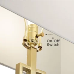 360 Lighting Sonia Modern Table Lamps 29 1/2" Tall Set Of 2 Gold Metal With Dual USB Charging Ports White Rectangular Shade For Bedroom Living Room -Floor Lamps Store GUEST a63a54ba 2622 4730 8e41 d431a018e9cf