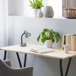 14.25" Traditional Fundamental Metal Desk Task Lamp And Bowl Shaped Shade With Flexi Gooseneck Gray - Creekwood Home -Floor Lamps Store GUEST a778f7b5 9b7e 4579 80fb 82cd13ffb2d4