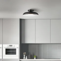 1-Light LED Integrated Matte Black Flush Mount Ceiling Light - Globe Electric -Floor Lamps Store GUEST a9018b6e 074d 4120 b830 ba7559330986