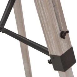 HOMCOM Industrial Style Tripod Floor Lamp, Vintage Spotlight Reading Lamp With Wooden Metal Legs, Wood And Black -Floor Lamps Store GUEST a9043081 187f 46d8 bb75 ba29b2721886