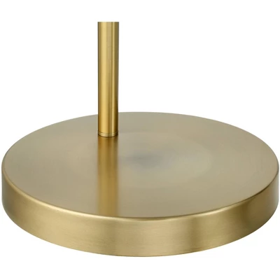 360 Lighting Cora Modern Arc Floor Lamp Standing 72" Tall Brass Metal White Linen Drum Shade Decor For Living Room Reading Bedroom Office House Home 3 360 Lighting Cora Modern Arc Floor Lamp Standing 72" Tall Brass Metal White Linen Drum Shade Decor For Living Room Reading Bedroom Office House Home - Image 3