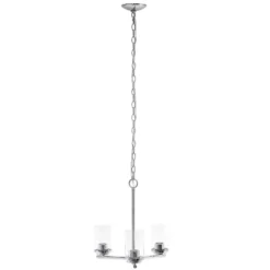 3-Light 15" Classic Contemporary Clear Glass/Metal Hanging Pendant Chandelier - Lalia Home -Floor Lamps Store GUEST ab341184 a95e 443c 8f37 2844be9d75df