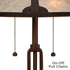 Franklin Iron Works Samuel Industrial Desk Lamp 20" High Rubbed Bronze With USB Charging Port Natural Mica Shade For Bedroom Living Room Bedside Desk -Floor Lamps Store GUEST ab629bb9 af69 4967 9eff c64bd284bd4a