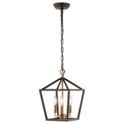 10" 3-Light Ojai Iron Classic Modern Lantern LED Pendant - JONATHAN Y -Floor Lamps Store GUEST acb57a7e 39aa 492c 9354 d800a18fff58