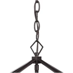 Franklin Iron Works Queluz Bronze Pendant Chandelier 13" Wide Industrial Rustic Geometric Cage 4-Light Fixture For Dining Room House Kitchen Island -Floor Lamps Store GUEST adcce4f8 27e5 44e2 9579 c5b20d1807af