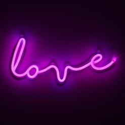 Amped Co 16" X 7โ LED Neon Light Indoor Wall Sign With Line Switch, Magenta