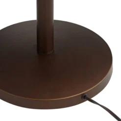 Franklin Iron Works Averill Rustic Farmhouse Industrial Downbridge Floor Lamp 61" Tall Oiled Bronze LED Seedy Glass Shade For Living Room Reading Home -Floor Lamps Store GUEST b2cbc4ca 86a6 4f34 89c5 2d512678e2c9