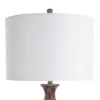 Logan Curved Table Lamp With Fabric Shade - White/Gold - StyleCraft