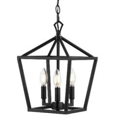 10" 3-Light Ojai Iron Classic Modern Lantern LED Pendant - JONATHAN Y -Floor Lamps Store GUEST b56ecbe0 6b29 4ad0 bf3f d85e22a369b6