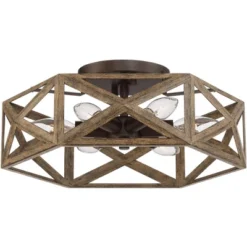 Possini Euro Design Moorcroft Modern Farmhouse Ceiling Light Semi Flush Mount Fixture 14 1/2" Wide Dark Wood Bronze 6-Light Hexagon Frame For Bedroom 11 Possini Euro Design Moorcroft Modern Farmhouse Ceiling Light Semi Flush Mount Fixture 14 1/2" Wide Dark Wood Bronze 6-Light Hexagon Frame For Bedroom -Floor Lamps Store GUEST b9407276 27c2 4ed6 85ac 742cab5f96d8