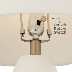 360 Lighting Modern Table Lamps 26" High Set Of 2 White Gourd Fabric Tapered Drum Shade For Bedroom Living Room House Home Bedside Nightstand Office -Floor Lamps Store GUEST bac5956b 2e3c 4ad4 83e9 85c6e9e0e874