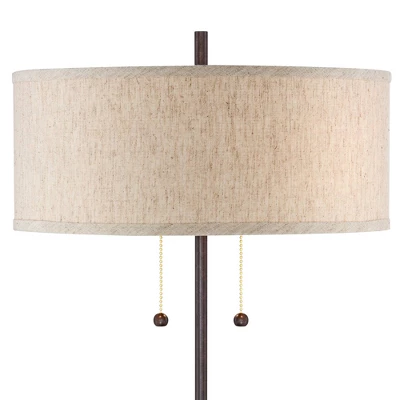 360 Lighting Modern Accent Table Lamp With USB And AC Power Outlet 23 1/2" High Bronze Fabric Drum Shade For Bedroom Living Room House Desk Bedside 6 360 Lighting Modern Accent Table Lamp With USB And AC Power Outlet 23 1/2" High Bronze Fabric Drum Shade For Bedroom Living Room House Desk Bedside - Image 6