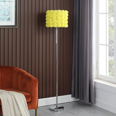 63" Yellow Roses In Bloom Acrylic Metal Floor Lamp - Ore International 3 63" Yellow Roses In Bloom Acrylic Metal Floor Lamp - Ore International - Image 3