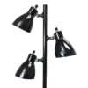 64" Traditional 3 Light Metal Floor Lamp With Adjustable Spotlight Shades Black - Creekwood Home