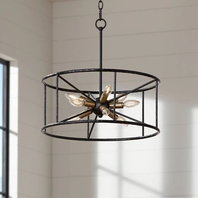 Possini Euro Design La Vista Black Chandelier 20 1/4" Wide Modern Sputnik 9-Light Fixture For Dining Room House Foyer Kitchen Island Entryway Bedroom 1 Possini Euro Design La Vista Black Chandelier 20 1/4" Wide Modern Sputnik 9-Light Fixture For Dining Room House Foyer Kitchen Island Entryway Bedroom