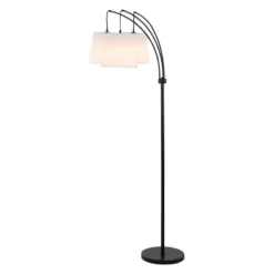 72.5" 3-Light Sylva Mid-Century Modern Head-Adjustable Iron LED Arc Floor Lamp Black (Includes LED Light Bulb) - JONATHAN Y -Floor Lamps Store GUEST c0686d72 3c7b 4781 82aa 029865278e8a