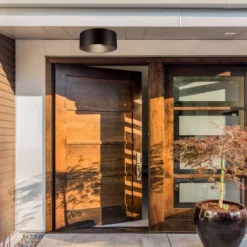 1 Light Teagan Outdoor Indoor Flush Mount Ceiling Dark Bronze - Globe Electric -Floor Lamps Store GUEST c0986c38 1409 4ecc 9fb3 dfa4939338b0