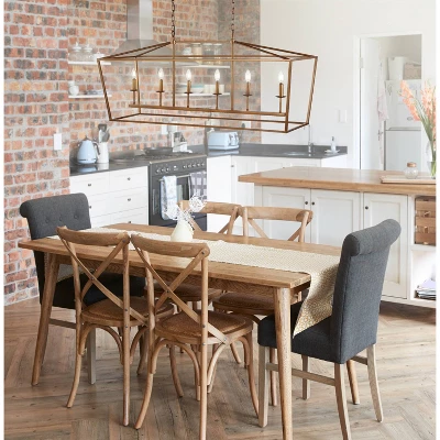 49" LED Metal Pagoda Linear Lantern Pendant - Jonathan Y 1 49" LED Metal Pagoda Linear Lantern Pendant - Jonathan Y