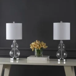 (Set Of 2) 22" Cora Classic Vintage Glass LED Table Lamp With USB Charging Port (Includes LED Light Bulb) - JONATHAN Y 13 (Set Of 2) 22" Cora Classic Vintage Glass LED Table Lamp With USB Charging Port (Includes LED Light Bulb) - JONATHAN Y -Floor Lamps Store GUEST c92039ea 624f 436c a43c b2e67f7b8489