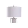 Abyaz Open Square Framed Marble Table Lamp With Drum Shade White - StyleCraft