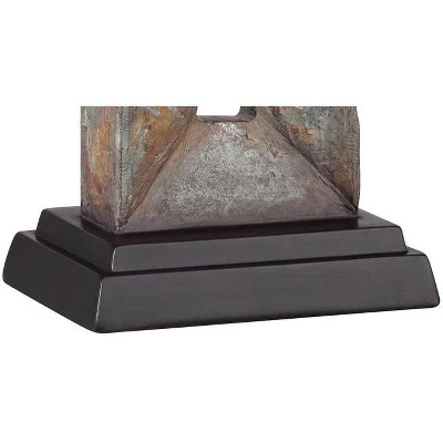 Franklin Iron Works Tahoe Rustic Table Lamp 26" High Natural Stale Rectangular Box Shade For Bedroom Living Room Bedside Nightstand Office Kids House 4 Franklin Iron Works Tahoe Rustic Table Lamp 26" High Natural Stale Rectangular Box Shade For Bedroom Living Room Bedside Nightstand Office Kids House - Image 4