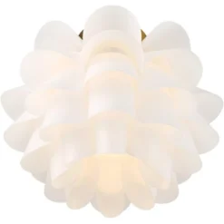 Possini Euro Design Modern Ceiling Light Semi Flush Mount Fixture White Flower Gold Metal 15 3/4" Wide Living Room Bedroom Kitchen 10 Possini Euro Design Modern Ceiling Light Semi Flush Mount Fixture White Flower Gold Metal 15 3/4" Wide Living Room Bedroom Kitchen -Floor Lamps Store GUEST ce930fb8 a960 4b90 bf0d 81613c5bebb7