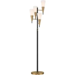 Possini Euro Design Quatro Mid Century Modern Tree Floor Lamp 71" Tall Black Gold Metal 4 Light Frosted Glass Cone Shade For Living Room Bedroom House 15 Possini Euro Design Quatro Mid Century Modern Tree Floor Lamp 71" Tall Black Gold Metal 4 Light Frosted Glass Cone Shade For Living Room Bedroom House -Floor Lamps Store GUEST cf13b0f8 cfb6 4df7 90c4 f481aedbc918