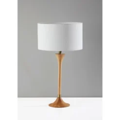 Rebecca Table Lamp Natural Rubberwood With Antique Brass Accent - Adesso -Floor Lamps Store GUEST d040f429 b9fc 4642 b684 007c04a4fd00