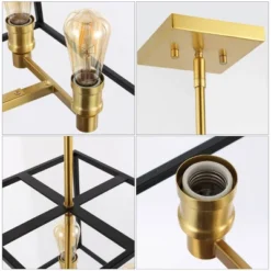 15" 4-Light Lloyd Farmhouse Industrial Iron LED Pendant Black/Brass Gold - JONATHAN Y 19 15" 4-Light Lloyd Farmhouse Industrial Iron LED Pendant Black/Brass Gold - JONATHAN Y -Floor Lamps Store GUEST d1d3bd90 8413 4fe6 ac8c 023f983beb1d
