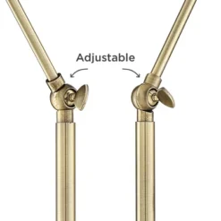 Possini Euro Design Sentry Modern Mid Century Desk Lamp 23" High Black Brass With USB Charging Port LED Adjustable Cone Shade For Bedroom Living Room -Floor Lamps Store GUEST d3ce9263 7a5c 44b4 9cc2 8c349dada242