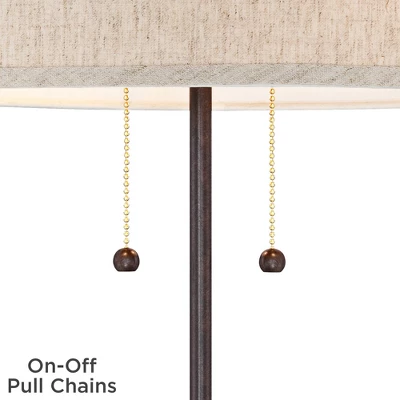 360 Lighting Modern Accent Table Lamp With USB And AC Power Outlet 23 1/2" High Bronze Fabric Drum Shade For Bedroom Living Room House Desk Bedside 5 360 Lighting Modern Accent Table Lamp With USB And AC Power Outlet 23 1/2" High Bronze Fabric Drum Shade For Bedroom Living Room House Desk Bedside - Image 5