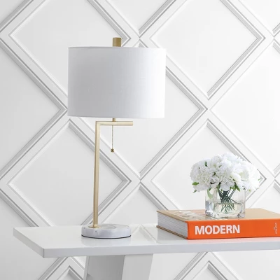 24.5" Metal/Marble Alyssa Table Lamp (Includes LED Light Bulb) Gold - JONATHAN Y 2 24.5" Metal/Marble Alyssa Table Lamp (Includes LED Light Bulb) Gold - JONATHAN Y - Image 2