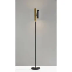LED Vega Torchiere Black/Brass (Includes LED Light Bulb) - Adesso -Floor Lamps Store GUEST d5d7e717 3704 4344 9785 f275e1ae4cc1