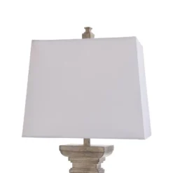 Square Candlestick Moulded Table Lamp White - StyleCraft