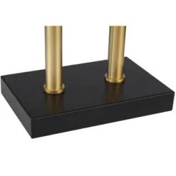 Possini Euro Design Keegan Modern Desk Lamp 24" High Warm Brass With Dual USB Charging Ports LED Adjustable Black Shade For Bedroom Living Room Desk -Floor Lamps Store GUEST d98aa9da 233f 4ef2 b89d 51824e38d901