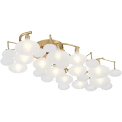Possini Euro Design Lilypad Modern Ceiling Light Semi Flush Mount Fixture 30 1/4" Wide Warm Brass 12-Light Frosted Glass Shade For Bedroom Living Room 14 Possini Euro Design Lilypad Modern Ceiling Light Semi Flush Mount Fixture 30 1/4" Wide Warm Brass 12-Light Frosted Glass Shade For Bedroom Living Room -Floor Lamps Store GUEST dec42141 80e6 4416 977e 08a265036989
