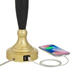 360 Lighting Kamila Traditional Table Lamps 27" Tall Set Of 2 Gold Black With Dual USB Charging Ports White Drum Shade For Bedroom Bedside Family Desk -Floor Lamps Store GUEST df731a95 8e5a 400d 8faa d444be0f7d6c